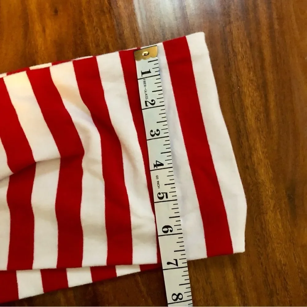 Stripey Candy Cane Santa Infinity Scarf with Red Long Sleeved Size Medium